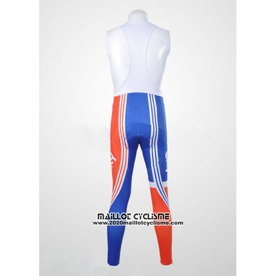 2012 Maillot Ciclismo Sky Champion Regno Unito Orange et Bleu Manches Longues et Cuissard